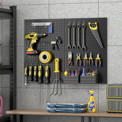 Organizador pared 74pzas 4 paneles acero laminado 32x24pulg