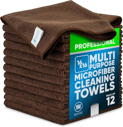 Paquete 12 paños microfibra 16x16 para café barista