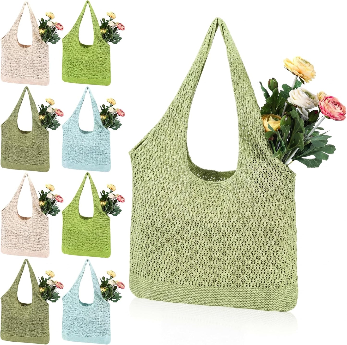 Bolsa playa malla ganchillo paja mujer