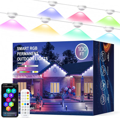 Luces LED RGBIC exteriores 100ft con app impermeable IP67