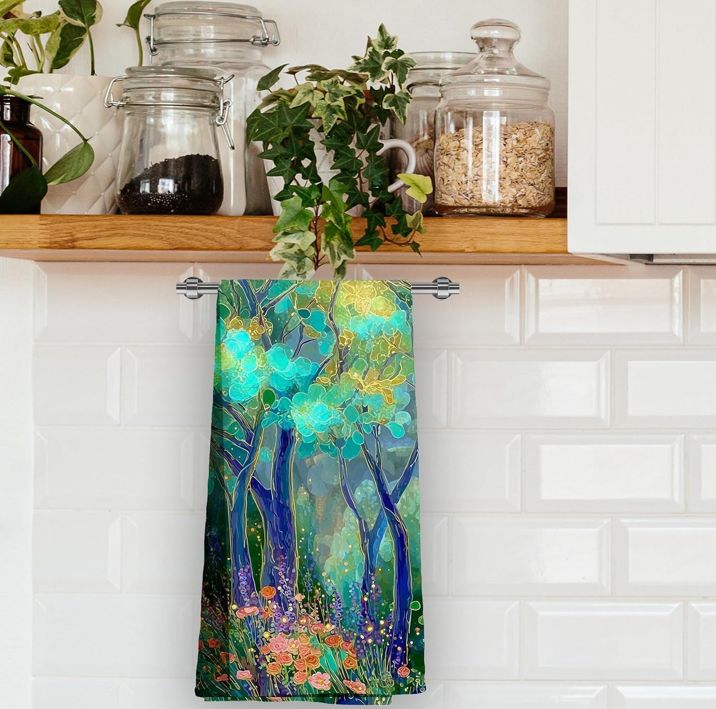 Toallas de cocina William Morris Forest con diseño botánico suaves y absorbentes