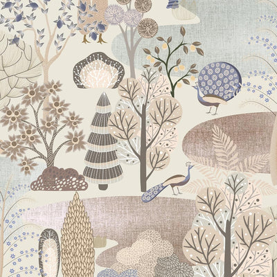 Papel tapiz bohemio patrón bosque vintage autoadhesivo extraíble