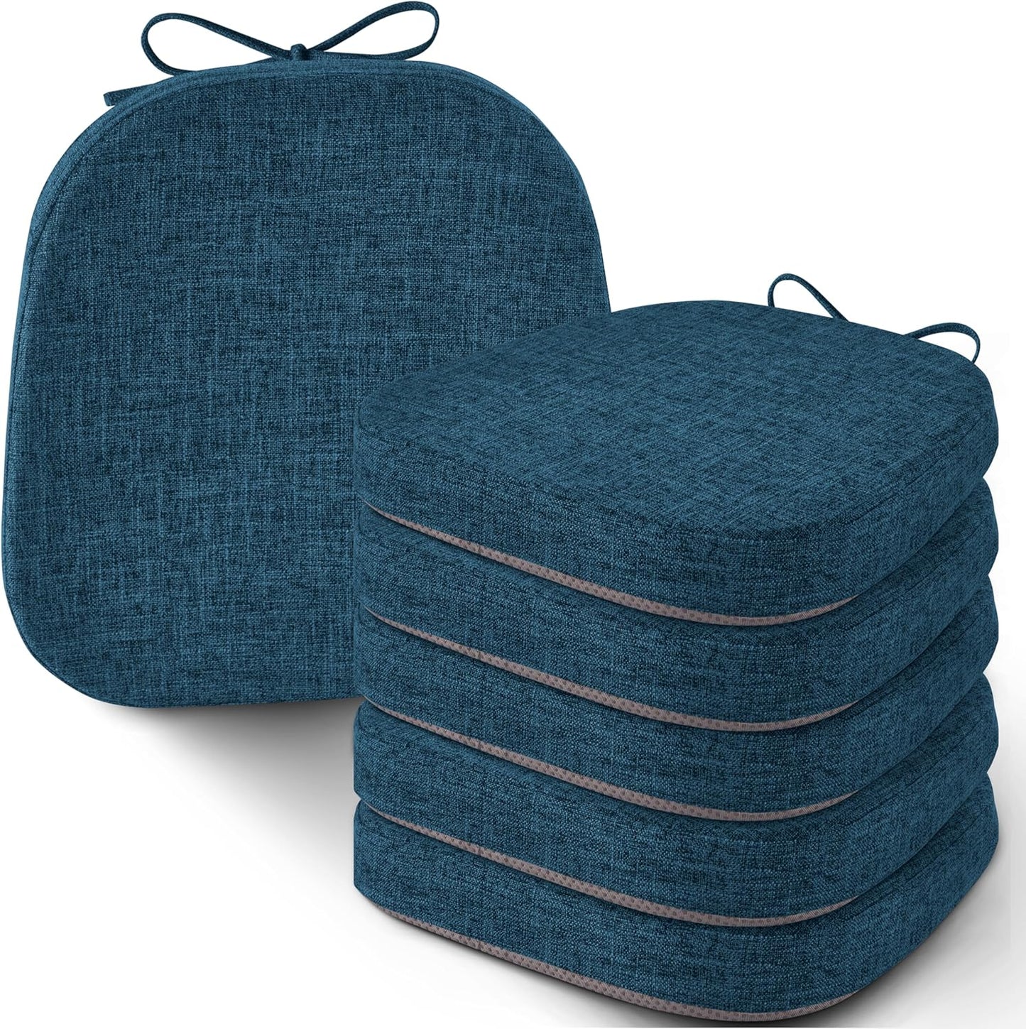 Set 6 Cojines Silla Metal 14x14pulg Antiderrap Con Funda