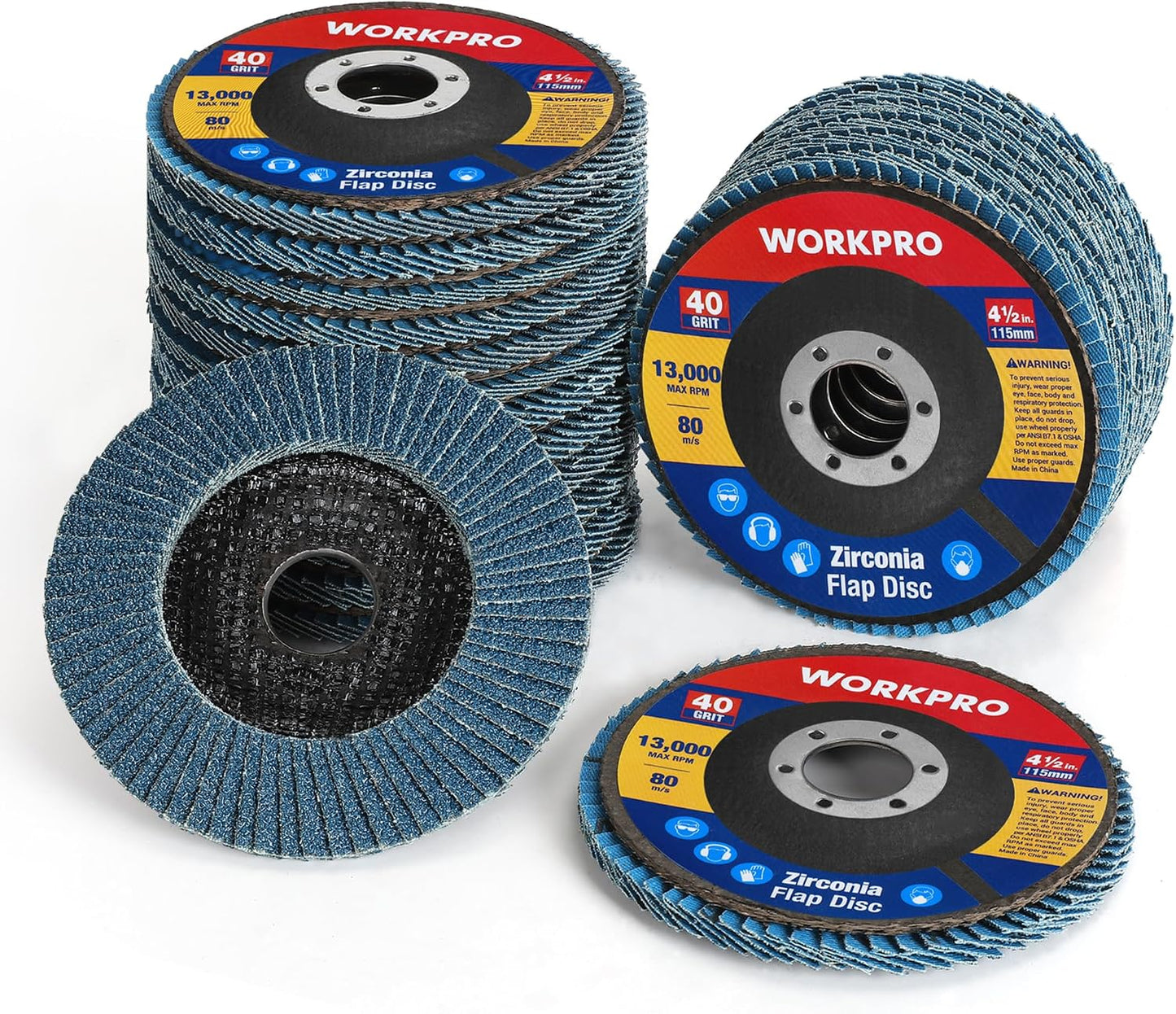 20 Discos Solapa 4.5pulg Eje 7/8pulg T29 Circonita Grano 40