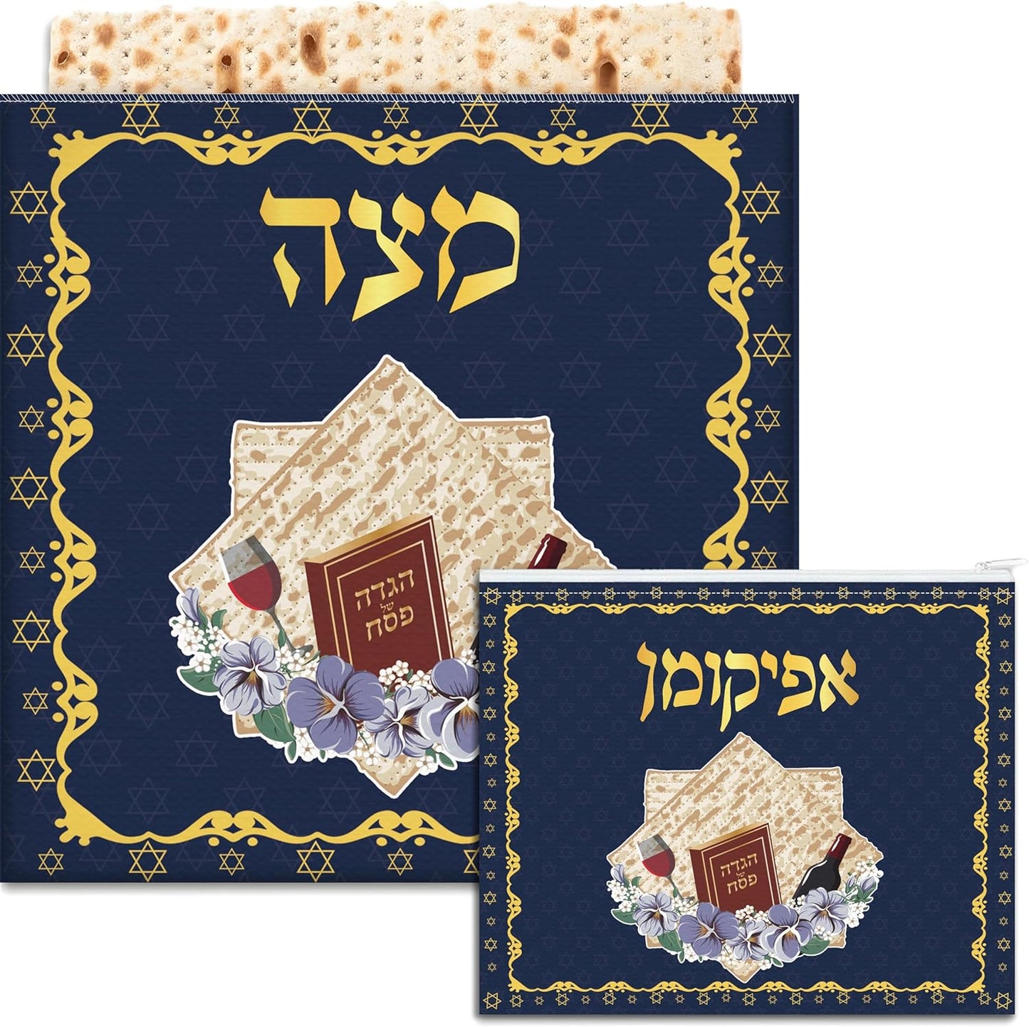 Set 2 Bolsas Afikoman Pascua Funda Rústica Matzah 3 Capas