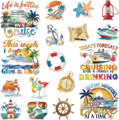 17 piezas decoración magnética para puerta de crucero imanes náuticos tropicales