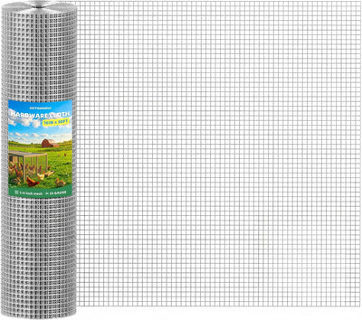 Red de alambre 1/4 pulg 23Gauge 16x50pulg color plateado