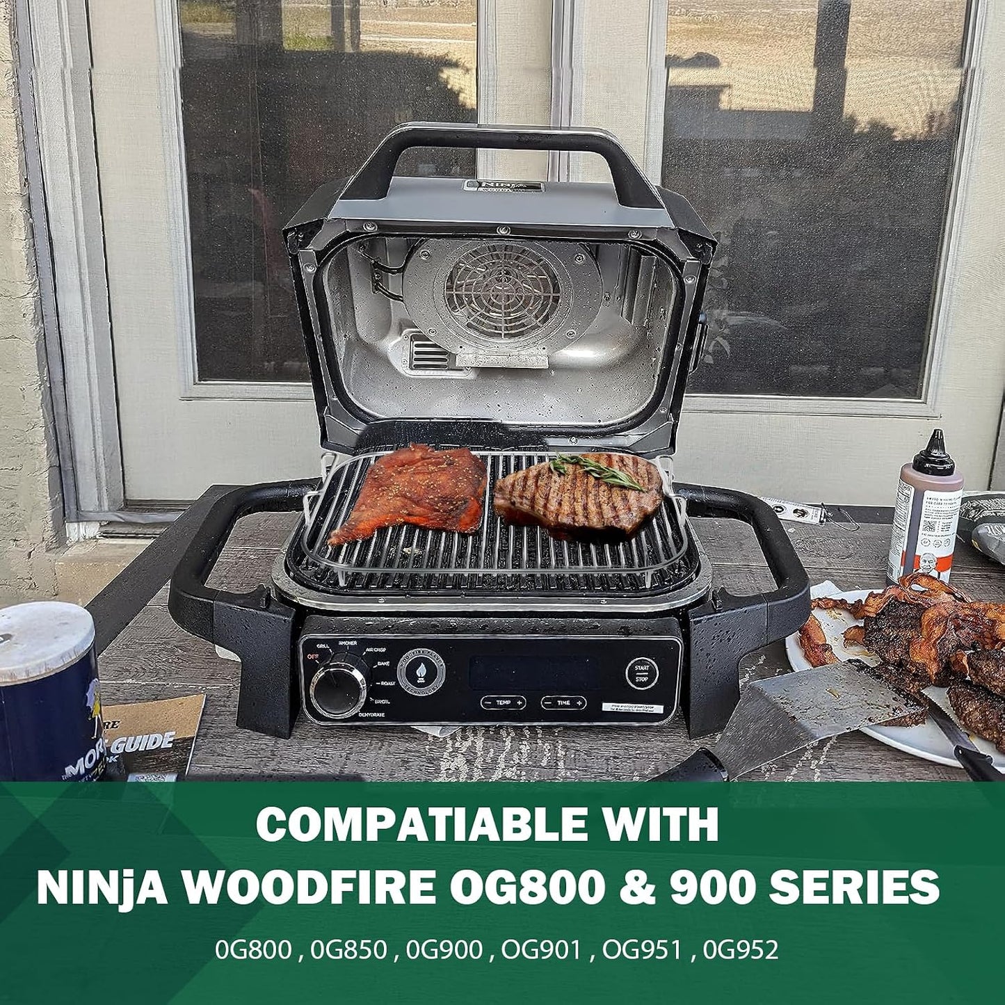 2 Pzas Estante Acero Inox Comp Ninja OG800 OG900 Parrilla