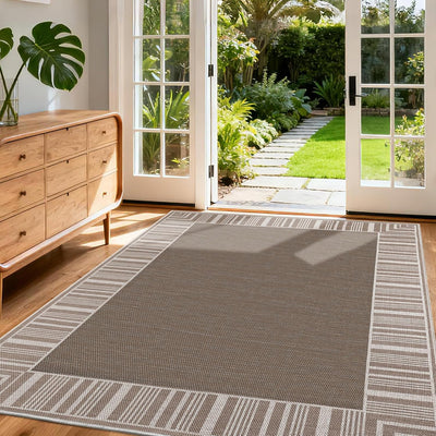 Alfombra patio lavable 8x10ft gris pardo