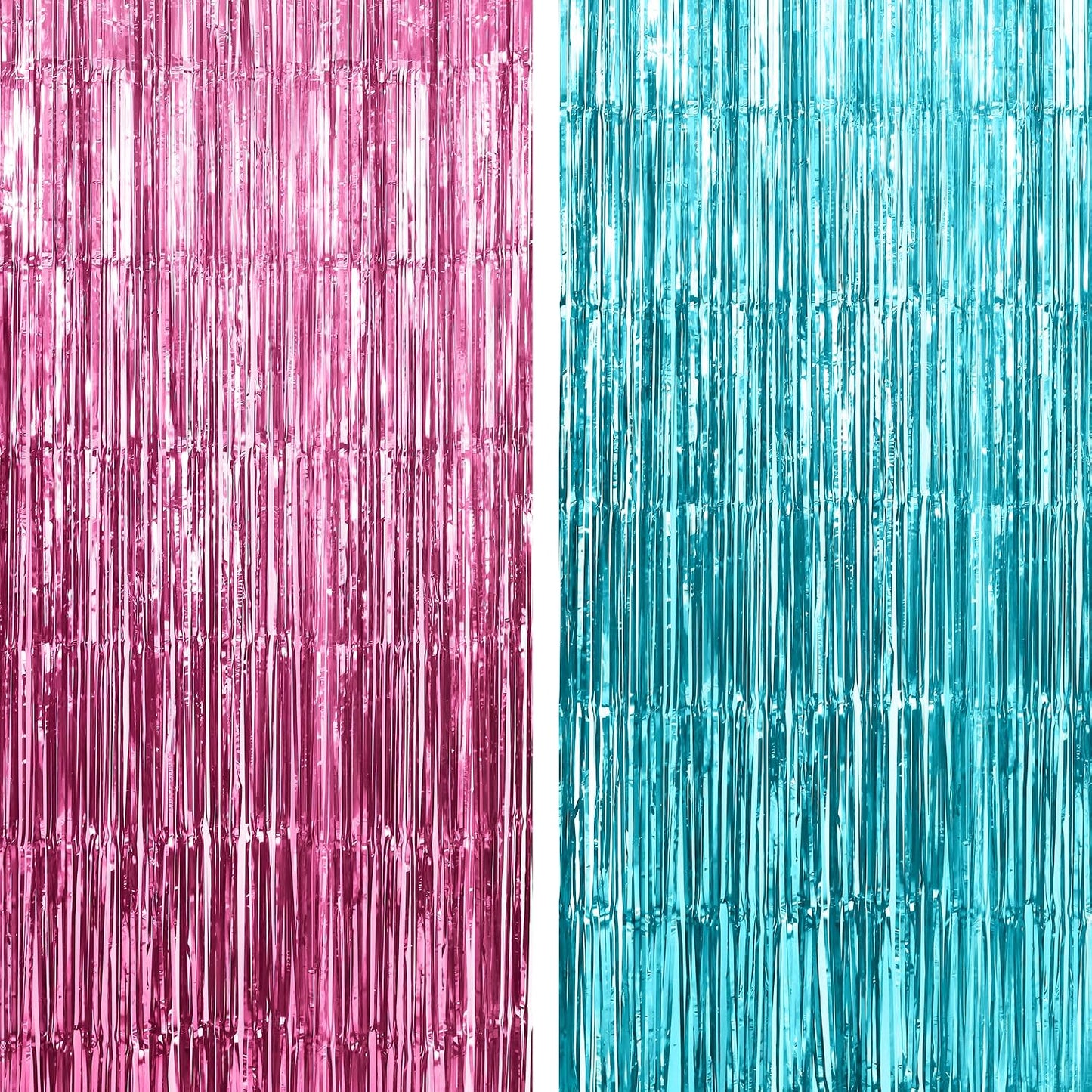 Flecos aluminio rosa y azul 6.4x8ft pack 2 decoracion