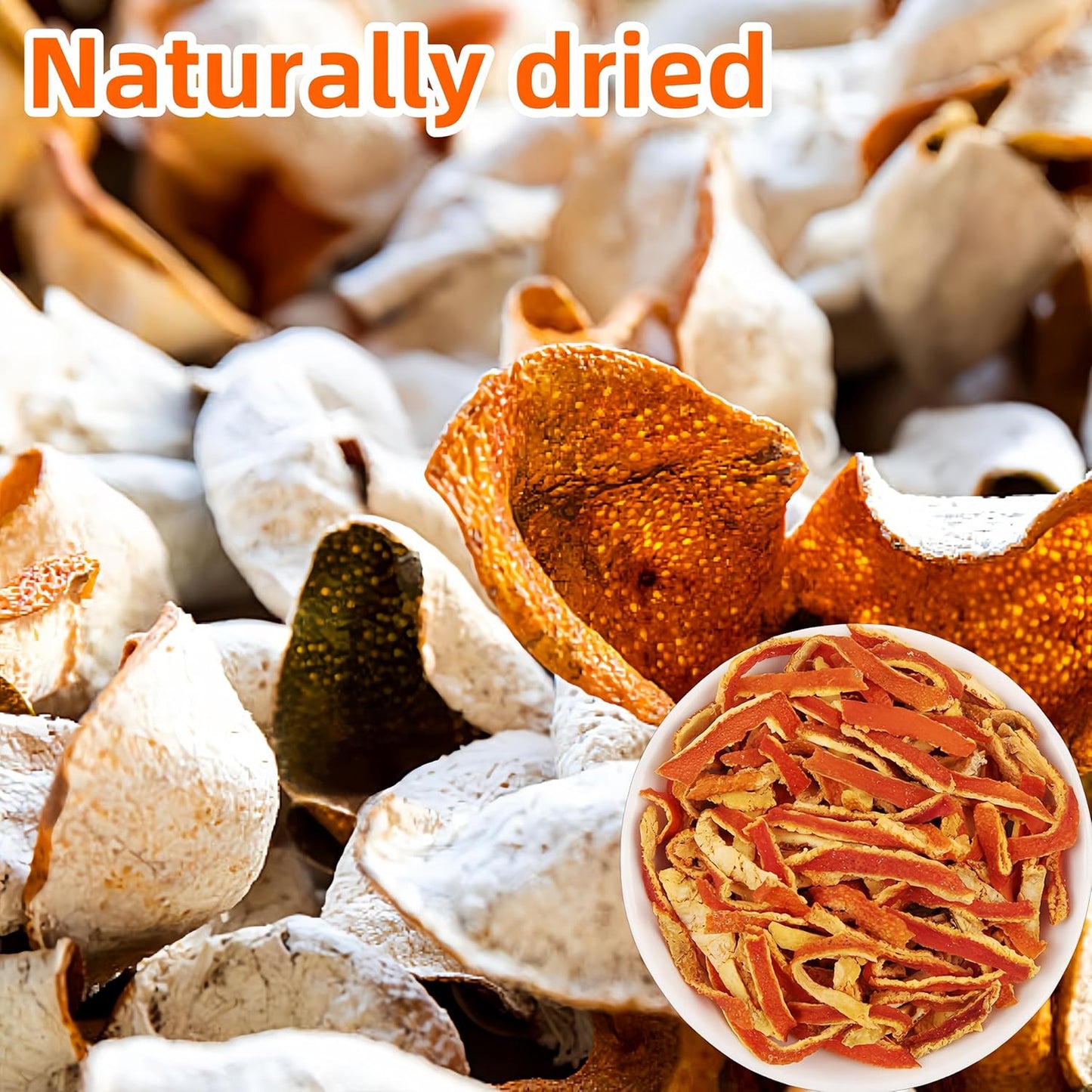 Tiras de cáscara de mandarina secas naturales puras Chen Pi tarro resellable 4.23 oz