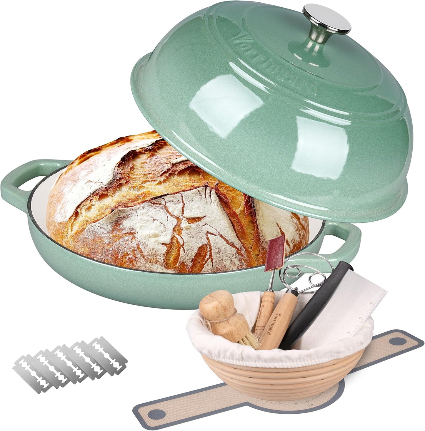 Olla horno holandés hierro fundido esmaltado con tapa 6"