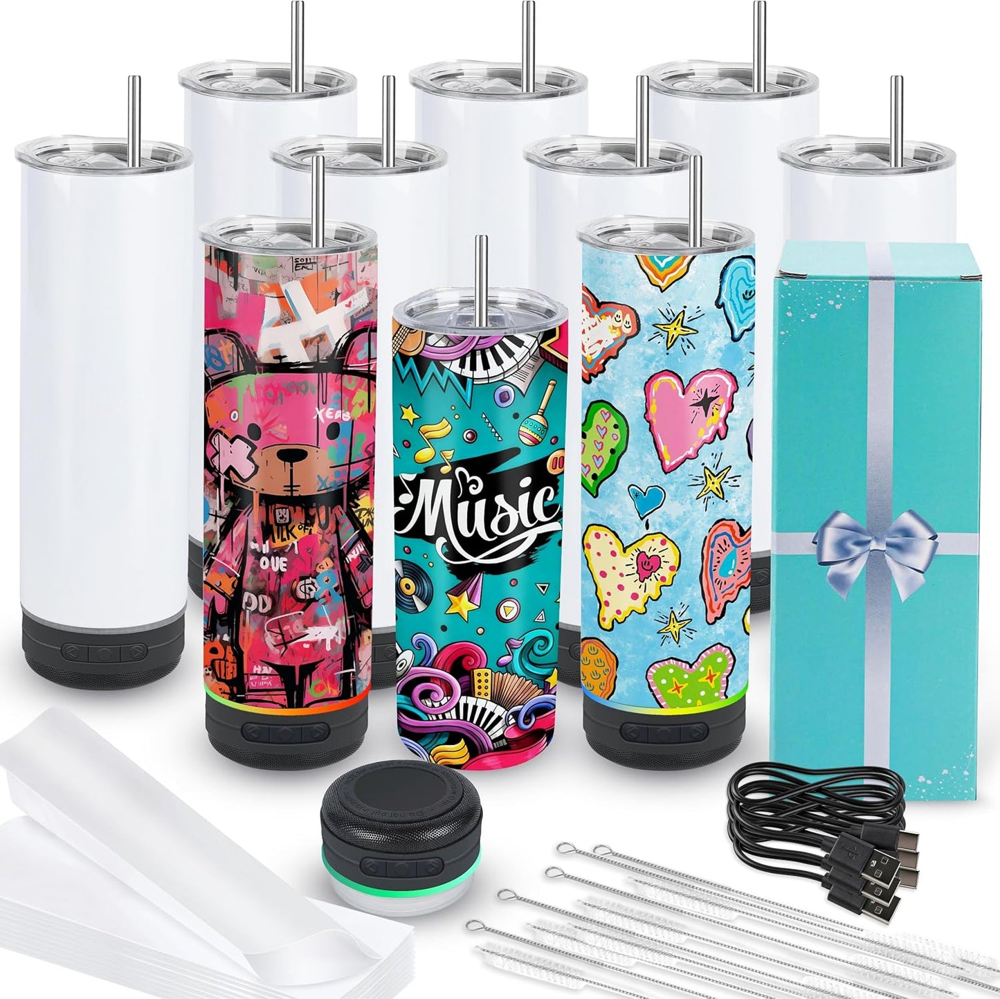 Pack 35 Vasos Sublimación 20oz Con Bluetooth