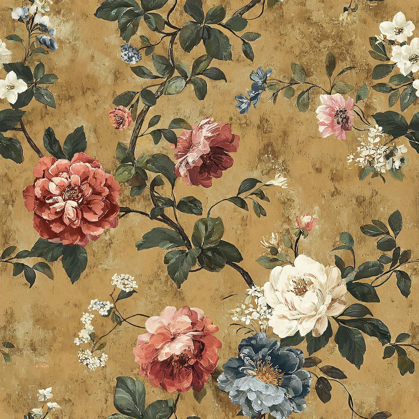 Papel Tapiz Floral Chinoiserie Autoadhesivo 17x118pulg