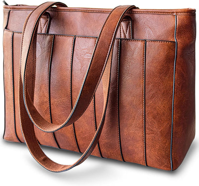 Bolsa de mano para laptop mujer cuero vegano 14pulg cremallera