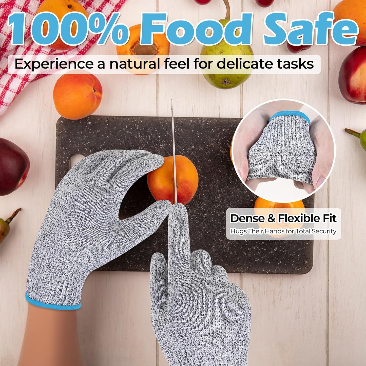 Guantes cortar niños seguridad alimentaria
