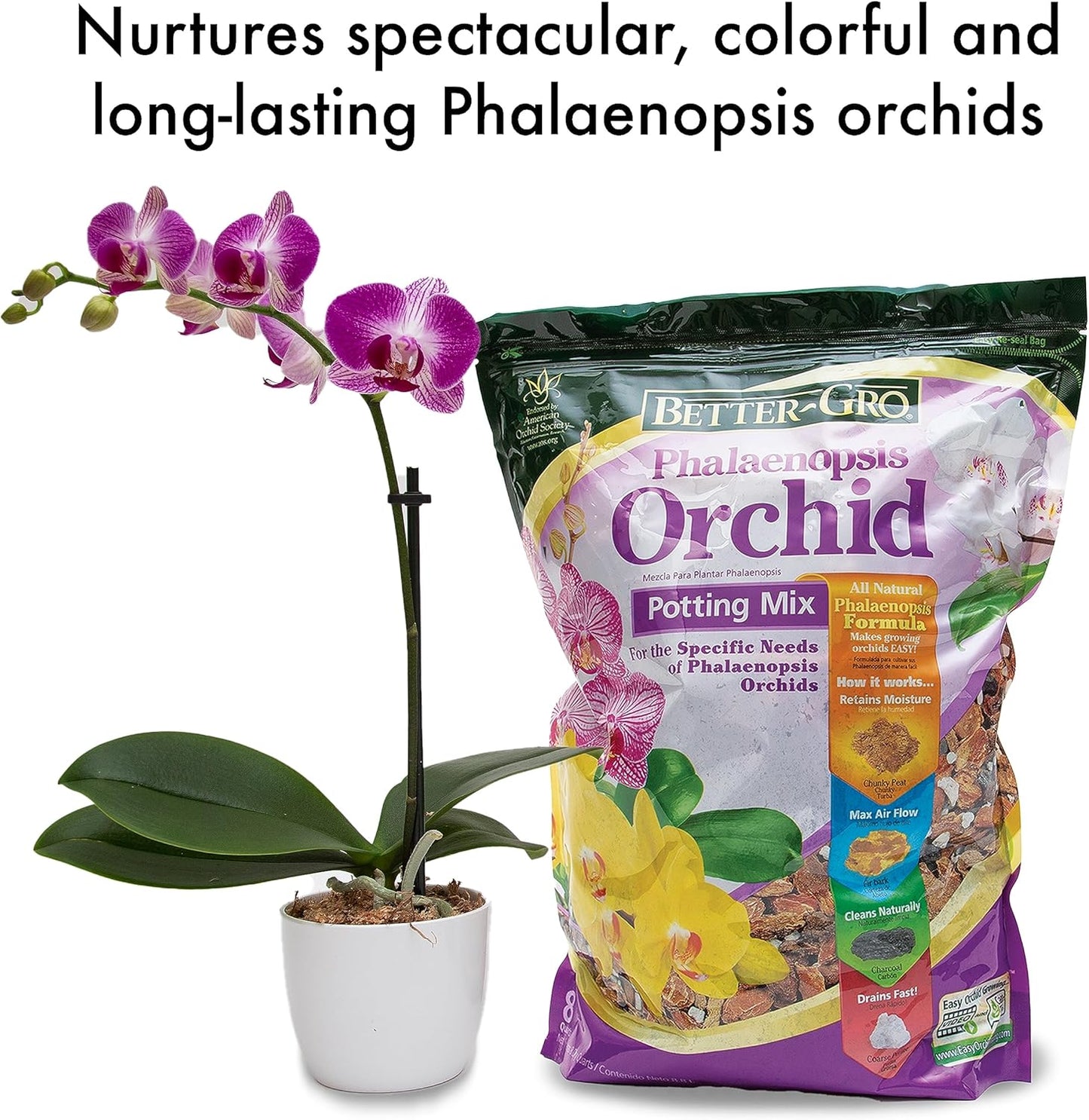 Mezcla para macetas Phalaenopsis grado premium 8