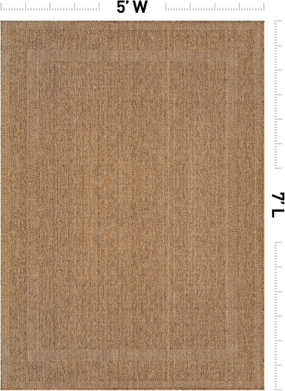 Alfombra lisa yute 5x7ft para patio y porche color natural