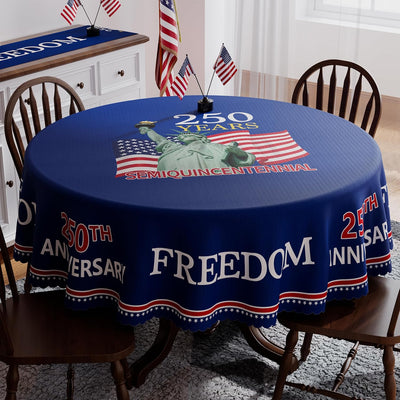 Mantel redondo 70 x 70 pulgadas 250 aniversario Estados Unidos