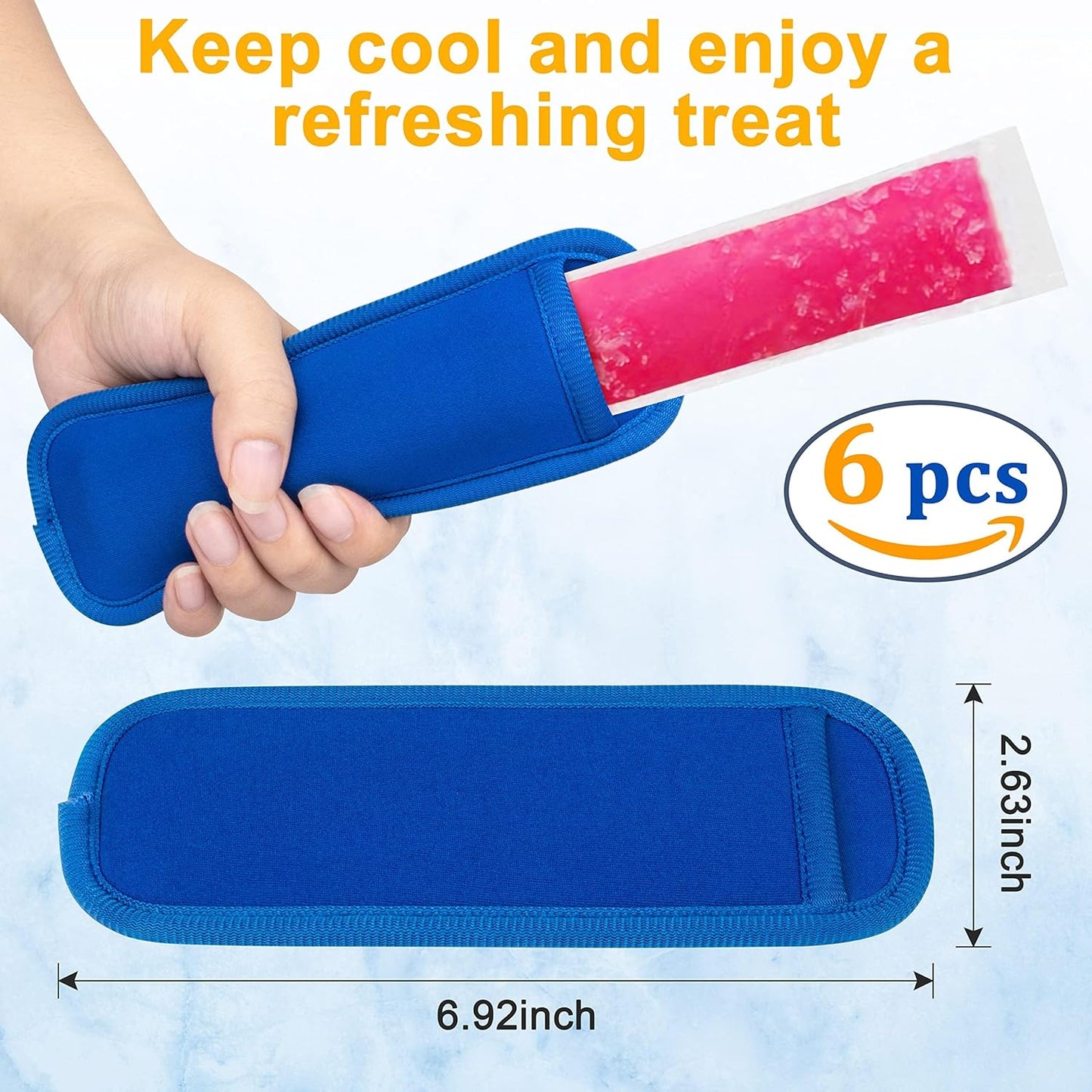 6 Pzas Bolsas Reutilizables Paletas Hielo Niños y Adultos