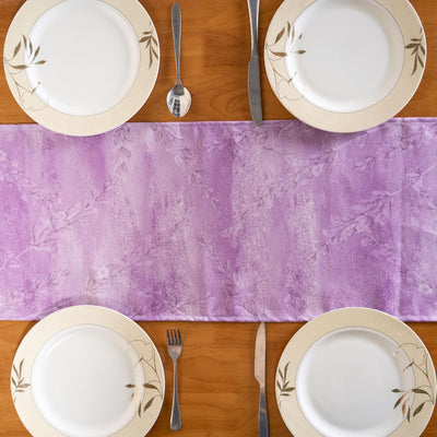Camino de mesa floral de lavanda morado para decoración de fiesta