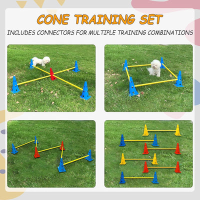 Juego conos agilidad perros 12 pzas bolsa transporte azul