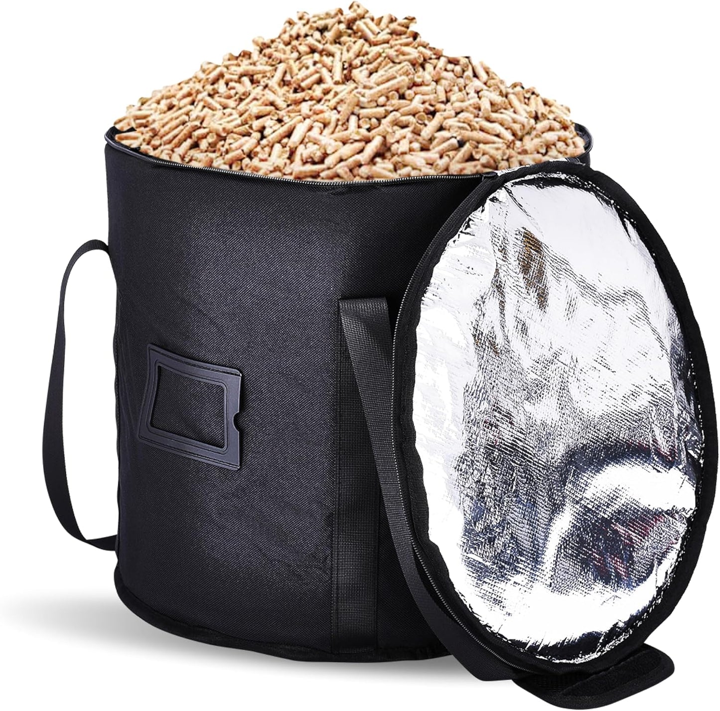 Bolsa almacenamiento pellets madera tela resistente asa transportar