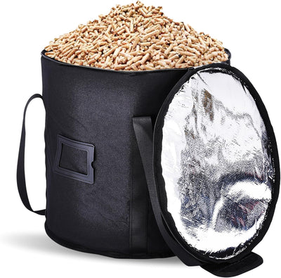 Bolsa almacenamiento pellets madera tela resistente asa transportar