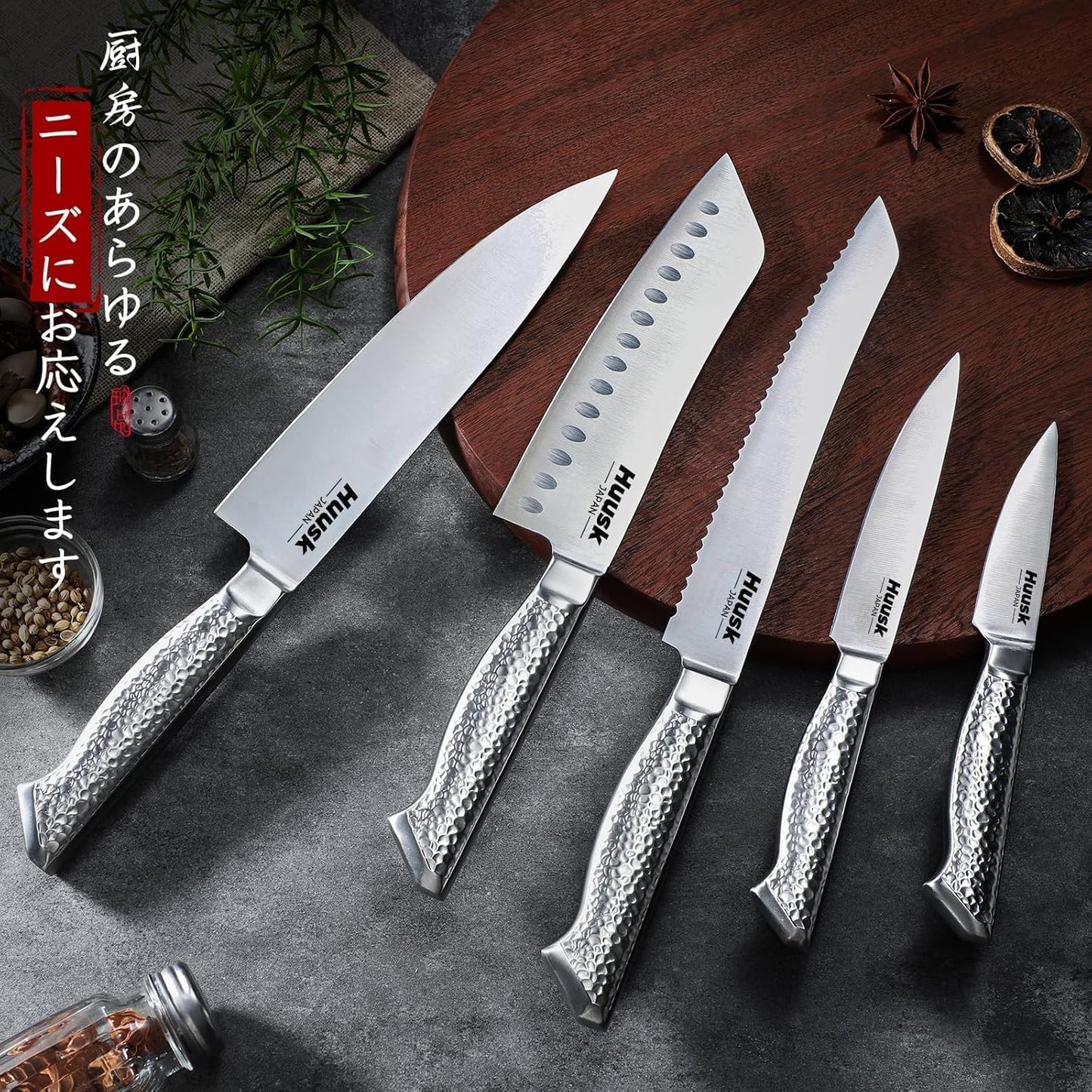 Juego de 5 cuchillos de chef y cocina japonesa