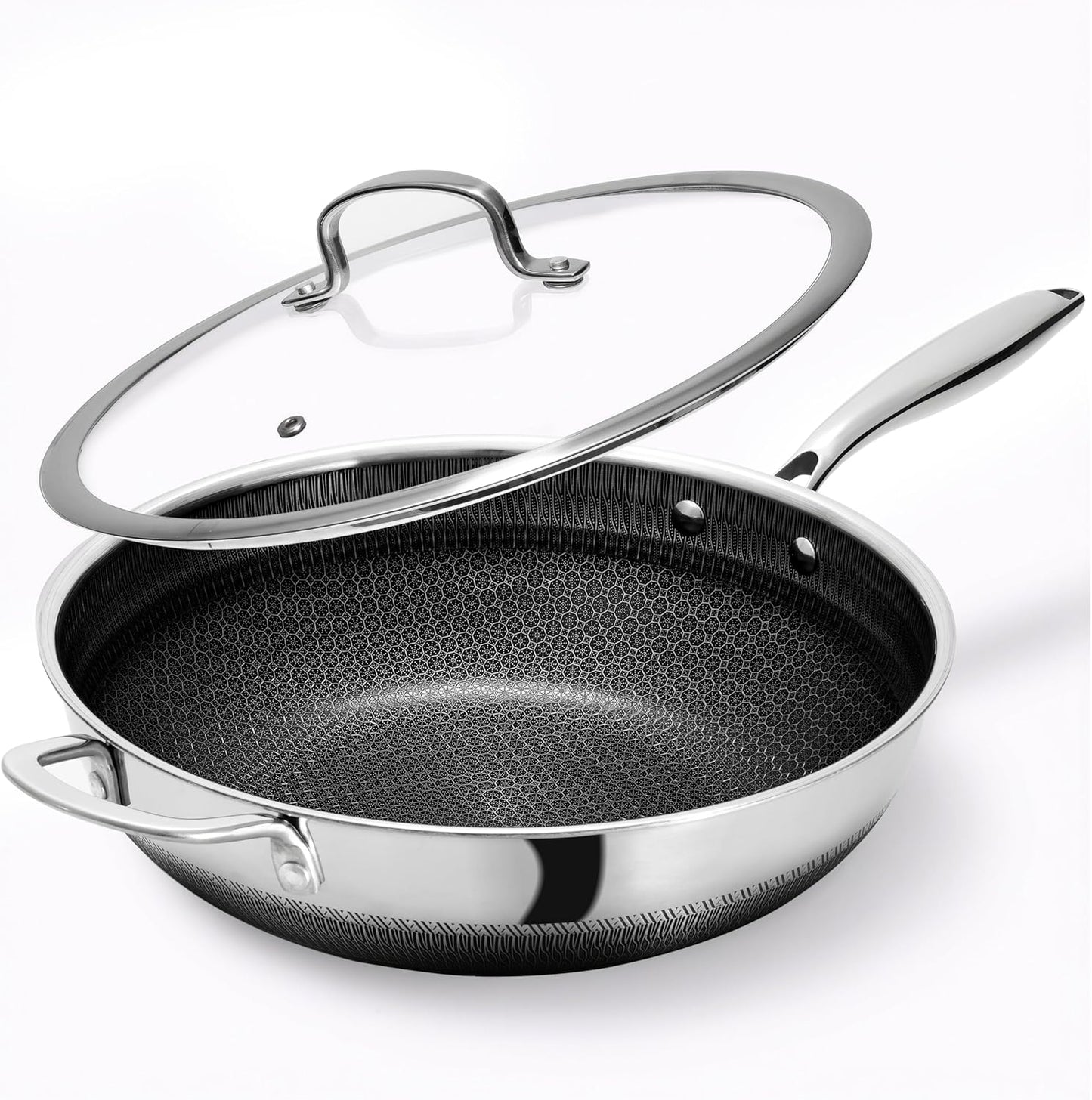 Wok antiadherente 12pulg acero inox 3 capas sin PFOA