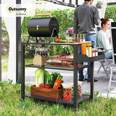 Carrito parrilla 3 estantes 31.5x19.7pulg soporte horno pizza
