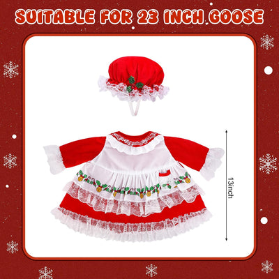 2 Pzas Vestidos Mrs. Claus con Sombrero para Decoración Navidad