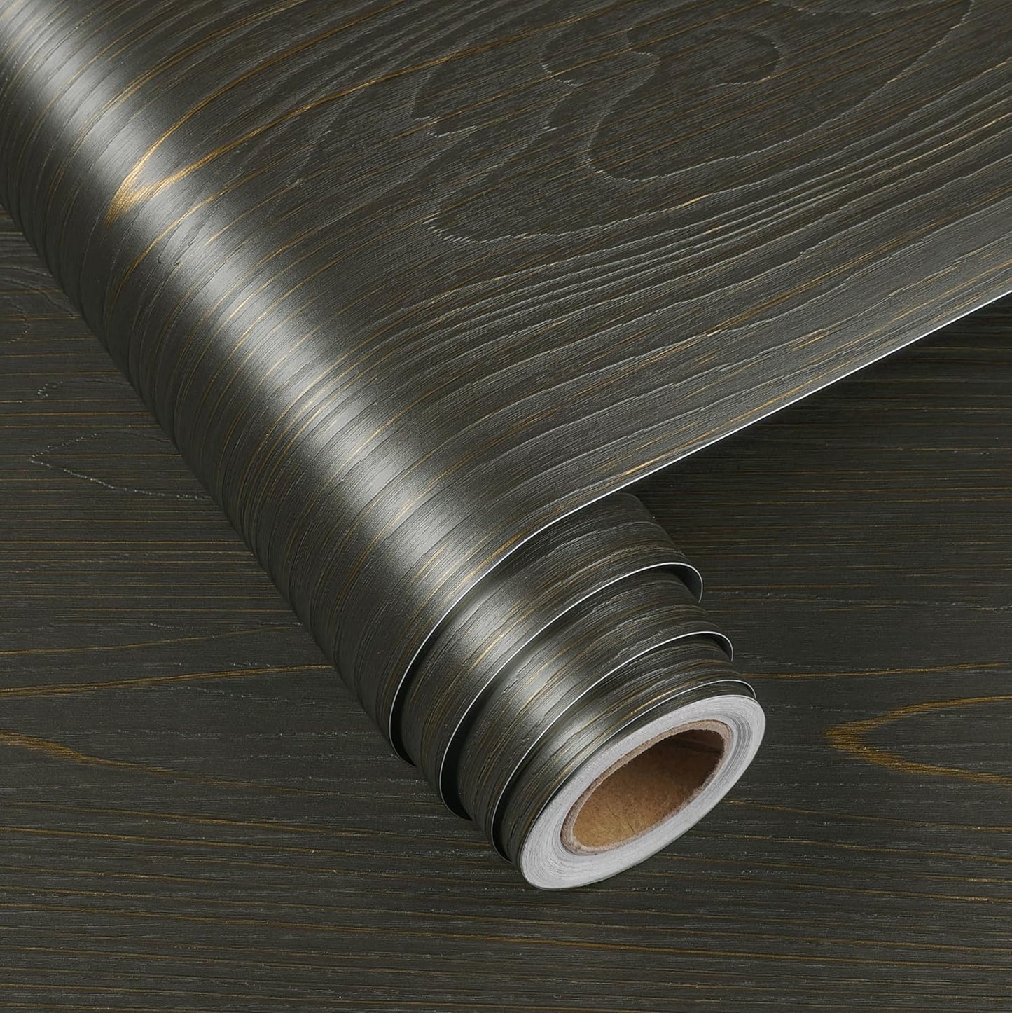 Papel adhesivo madera marrón oscuro para encimeras y armarios
