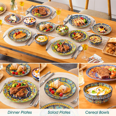 Set 12 Pzas Vajilla Porcelana para 4 con Platos Postre