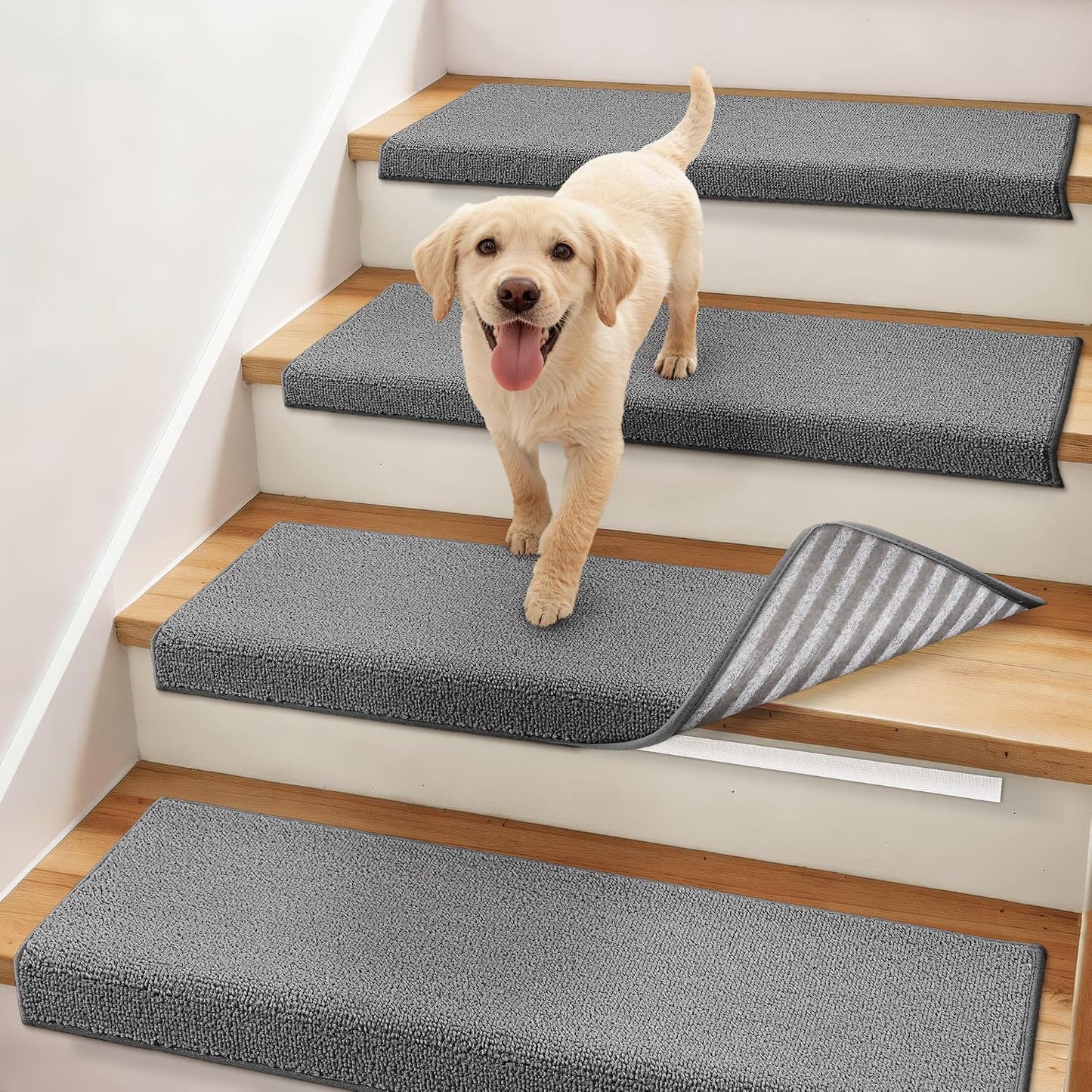 Peldaños antideslizantes para madera 11x30pulg 14uds gris