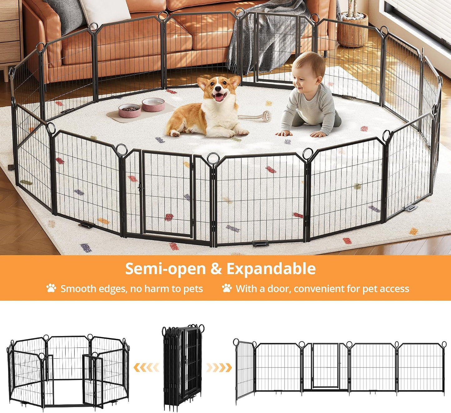 Valla acero ángulo corral perros 24x16 interiores exteriores