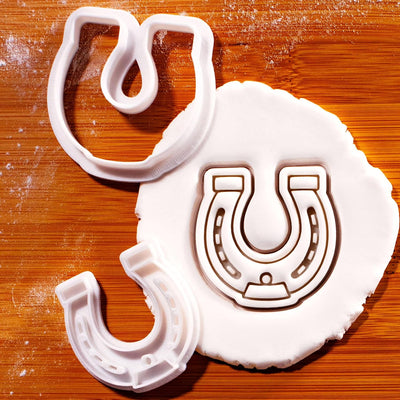 Juego de mini cortadores de galletas y sellos de herradura para fiestas ecuestres y decoración de cupcakes