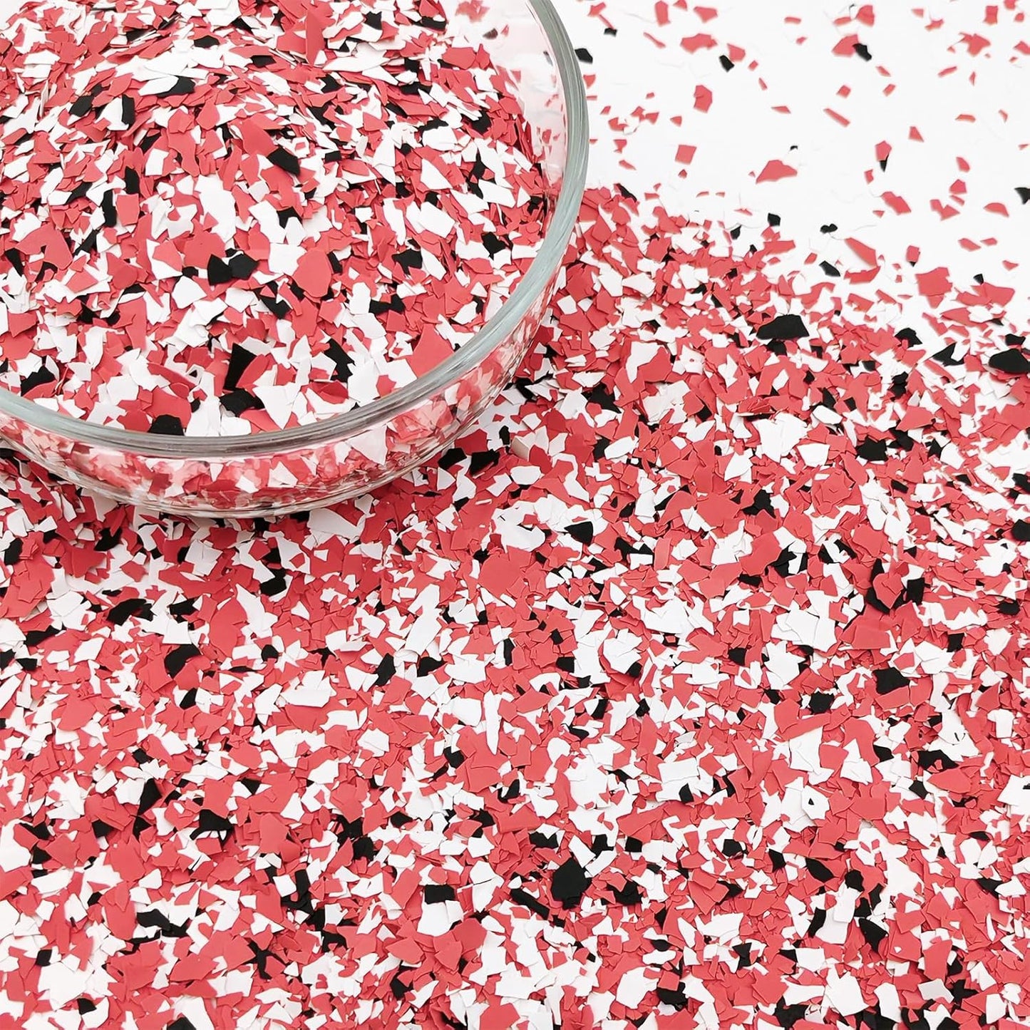 Chips Epoxi Piso Concreto Negro Blanco Rojo