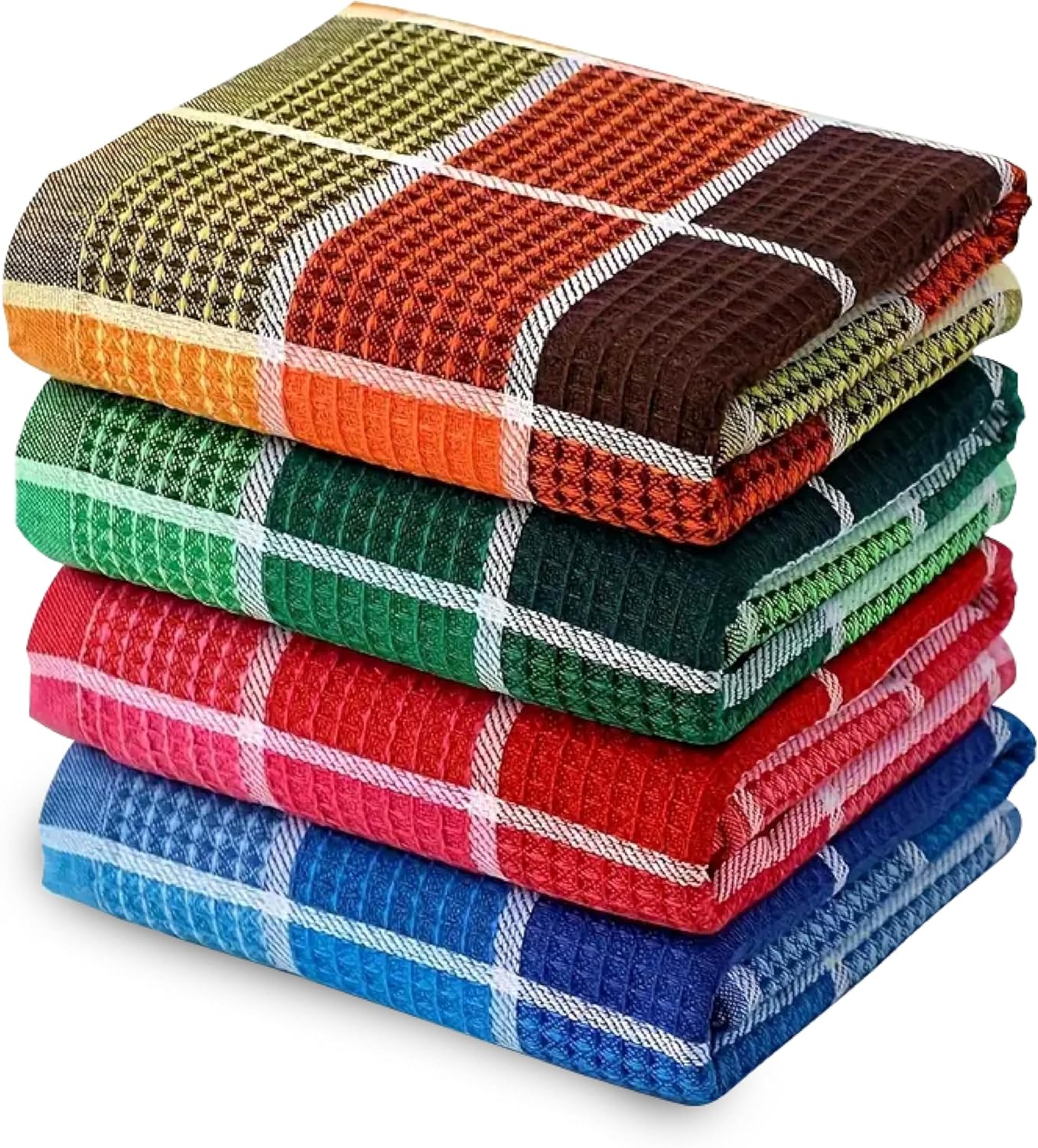 Set 4 paños cocina algodón absorbentes duraderos 26.8x16.5pulg
