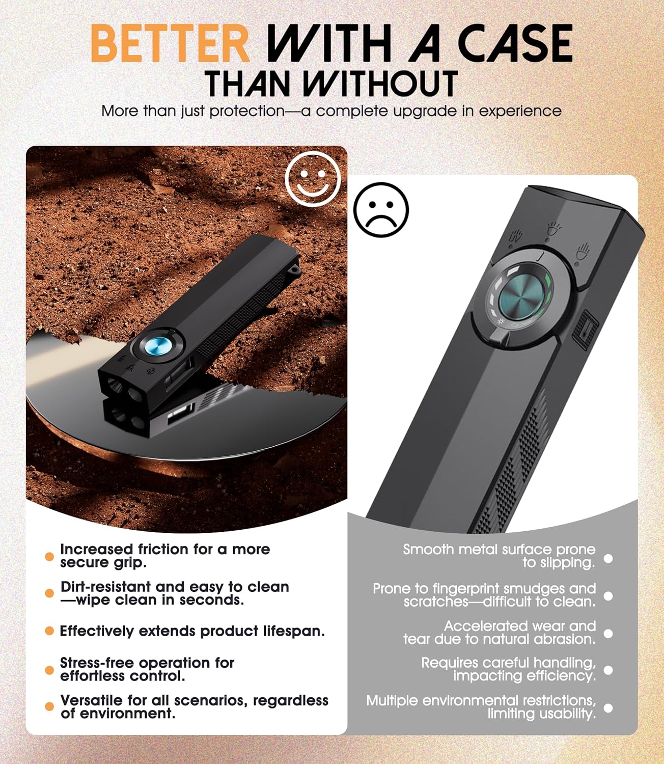 Funda silicona linterna Olight ArkPro con cordón y clip retráctil