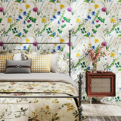 Papel tapiz floral autoadhesivo impermeable 17.3x120pulg