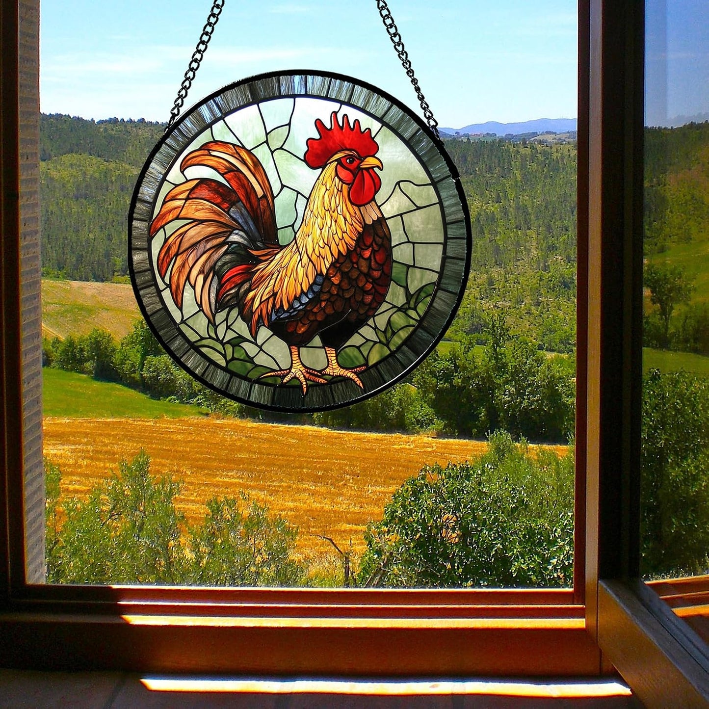 Colgante atrapasol gallo para puerta jardín decoración