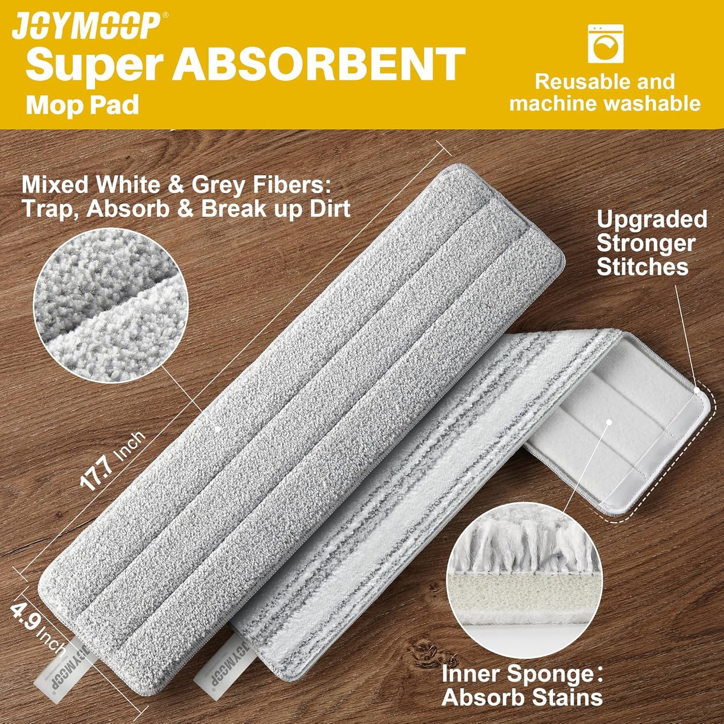 Almohadillas microfibra 17.7pulg gris rayas pack 2