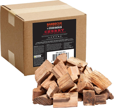 Trozos madera cerezo natural para ahumar 5lb caja o bolsa