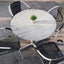 Mesa redonda HPL blanco 36pulg borde sin costura resistente