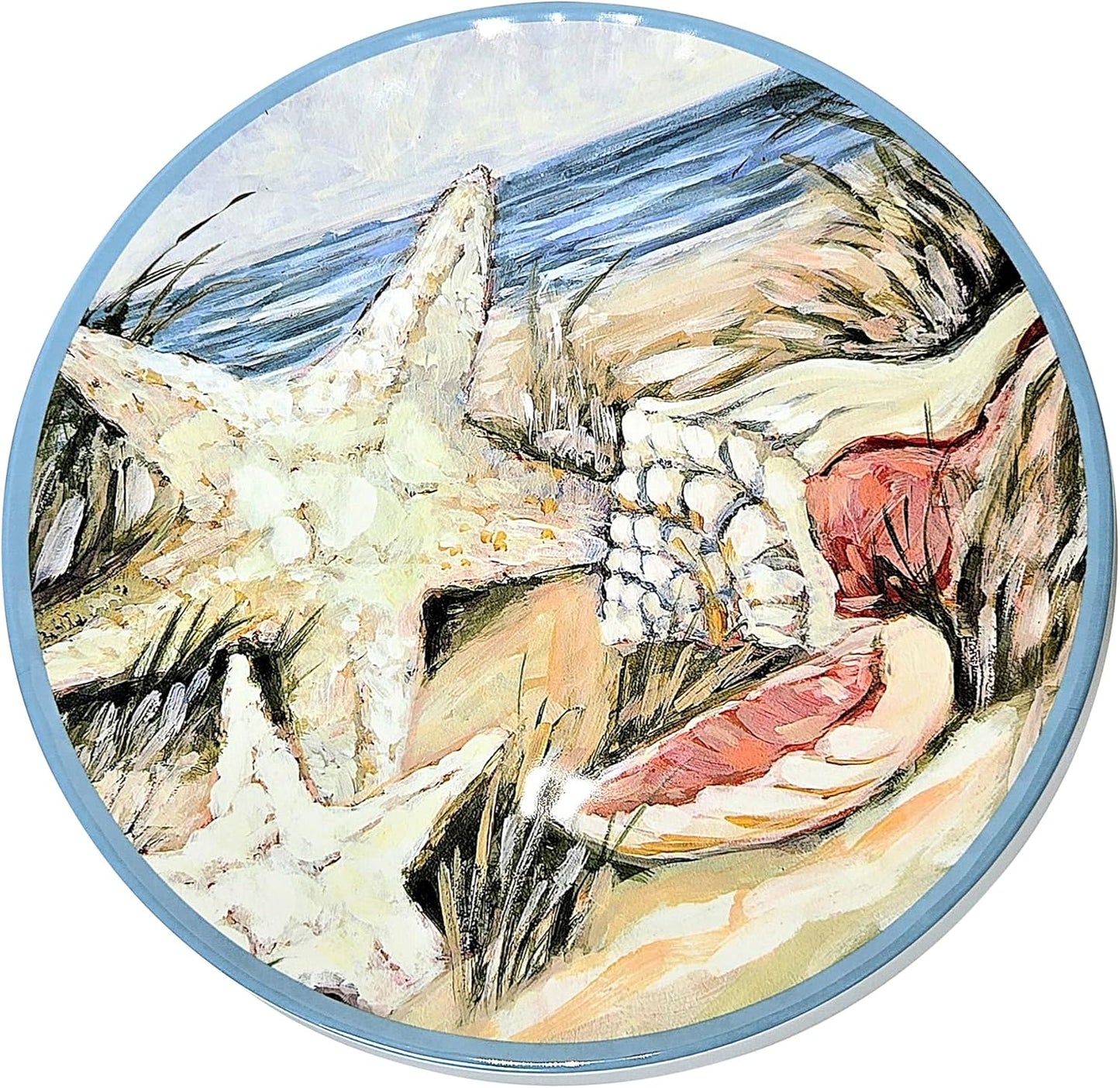 Plato de servir Starfish Beach Design de melamina 11 x 11 pulgadas