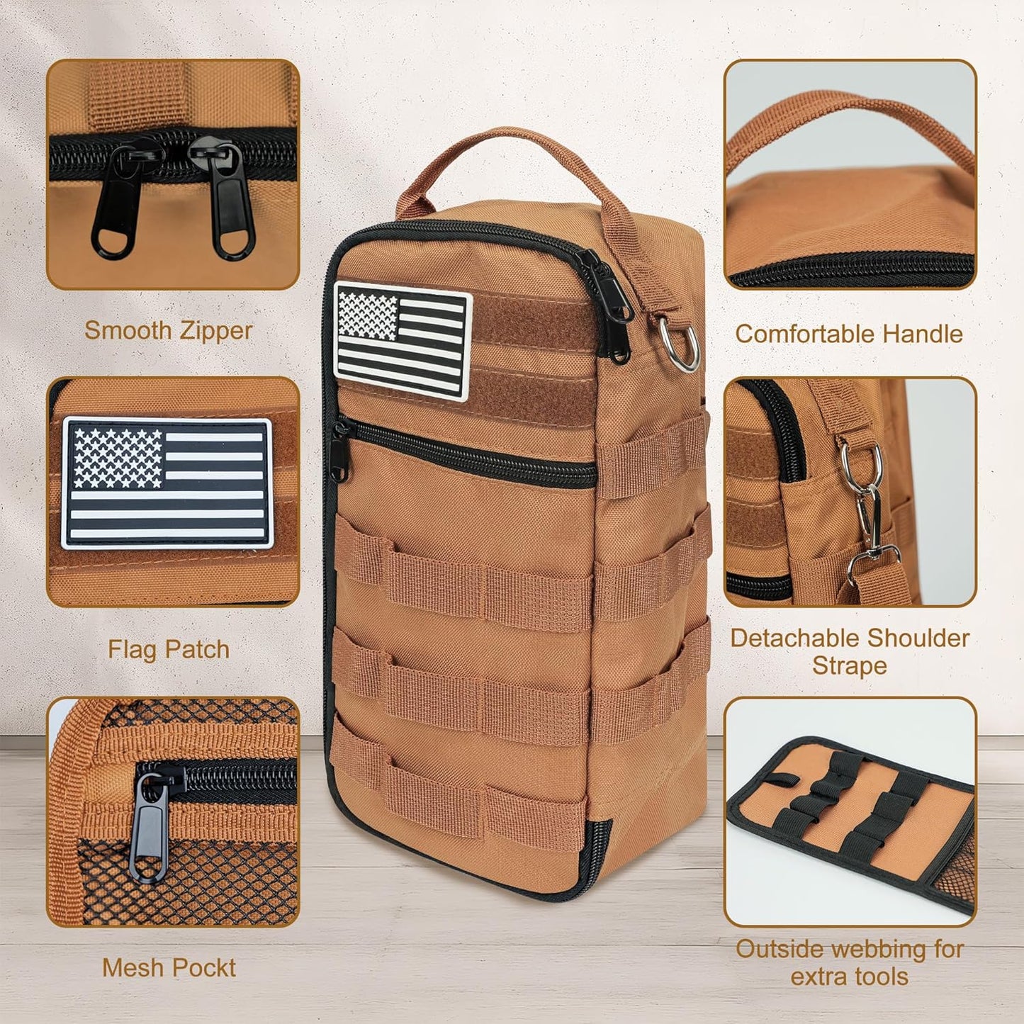Bolsa herramientas portátil resistente con correa hombro