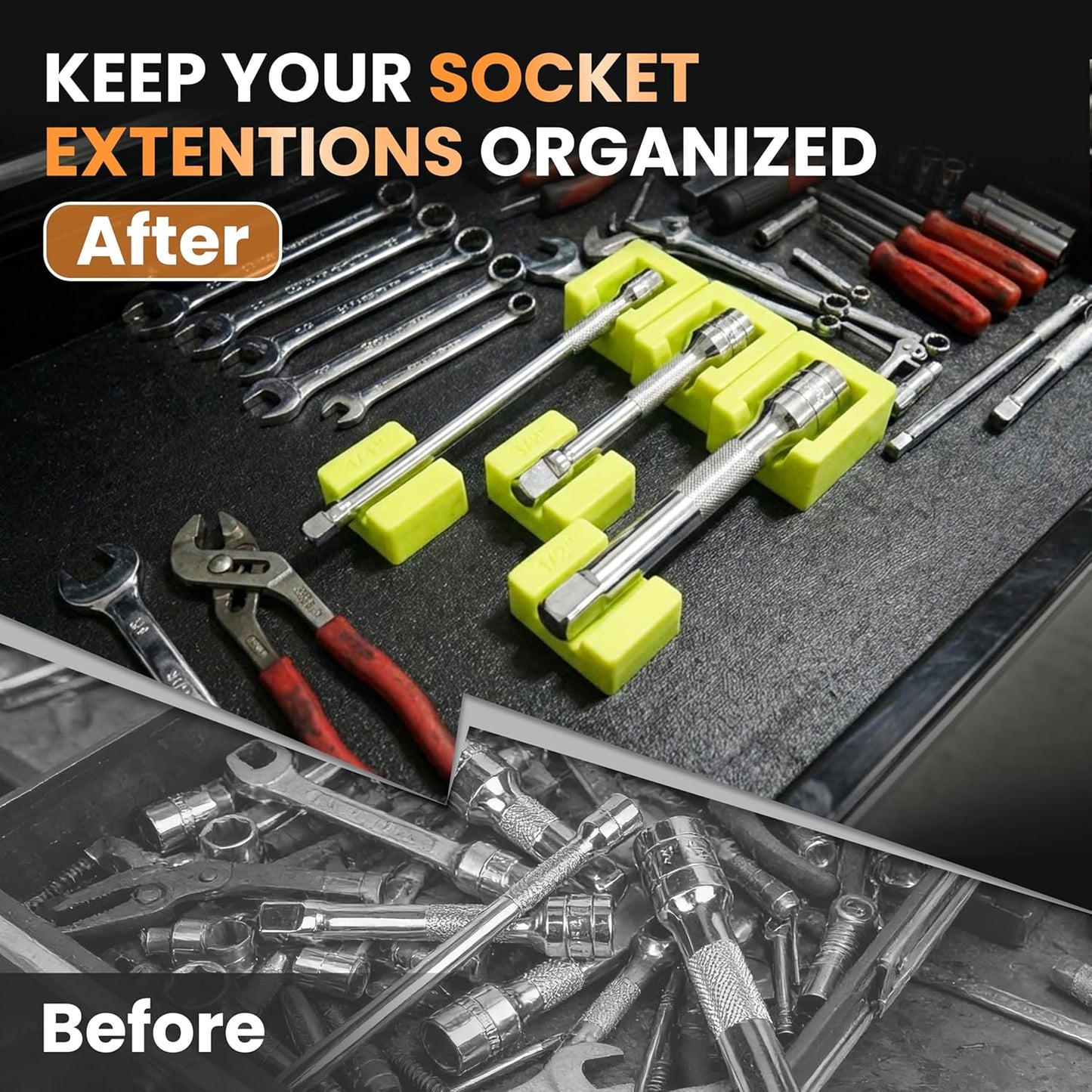 Organizador enchufe magnético modulares para 1/4 3/8 1/2