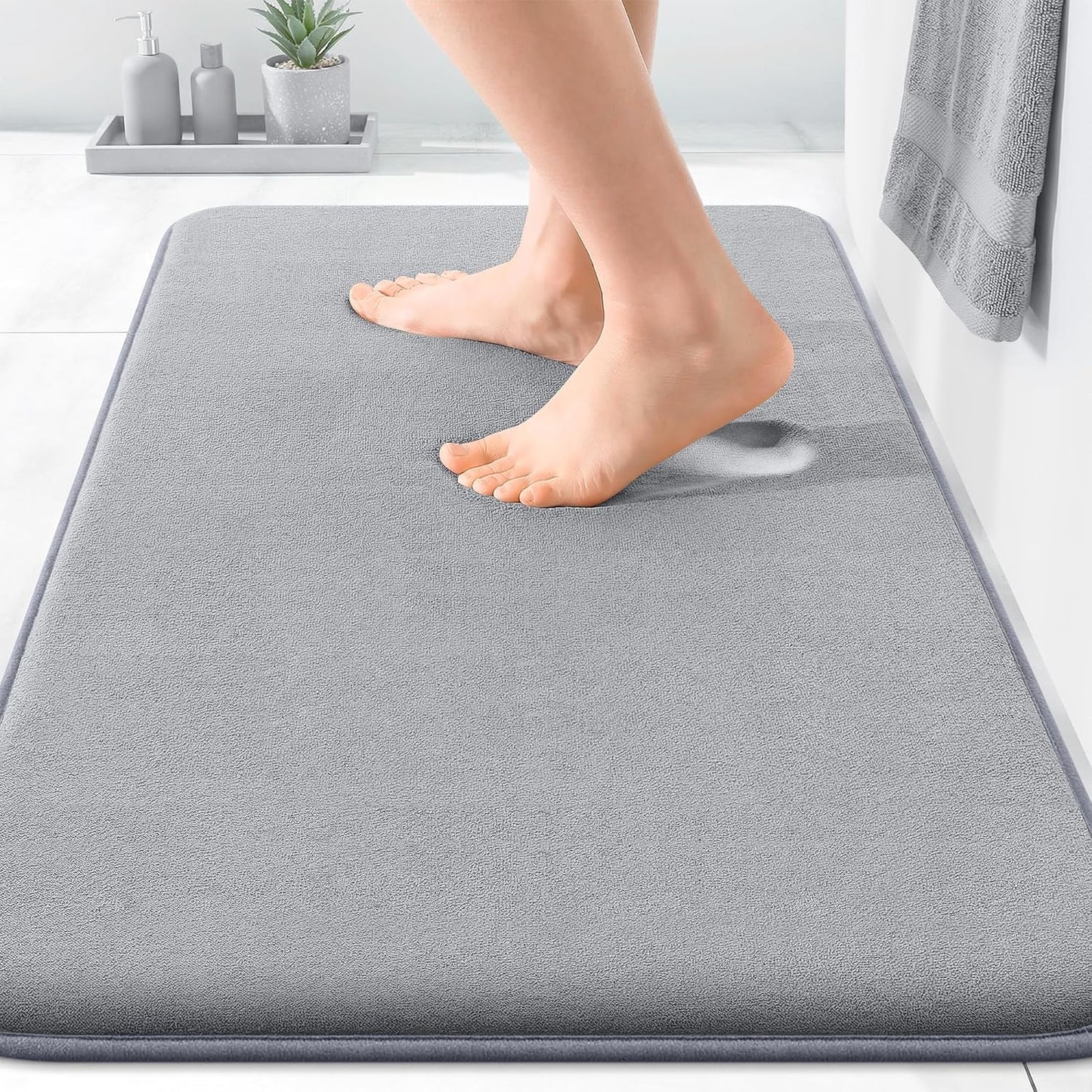 Tapete baño espuma viscoelástica 32x20pulg color gris