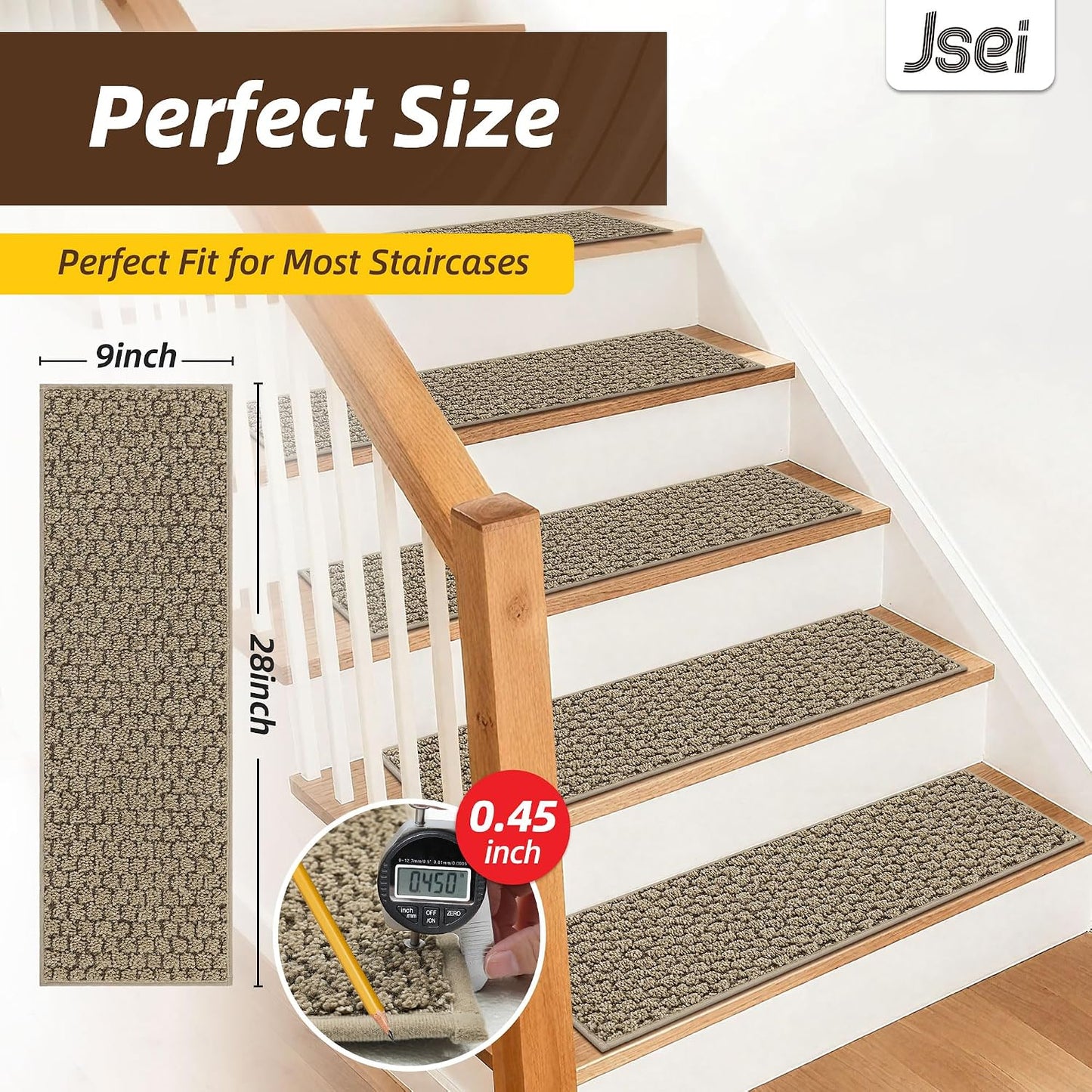 Set 4 Peldaños Escalera Madera Antideslizantes Lavables